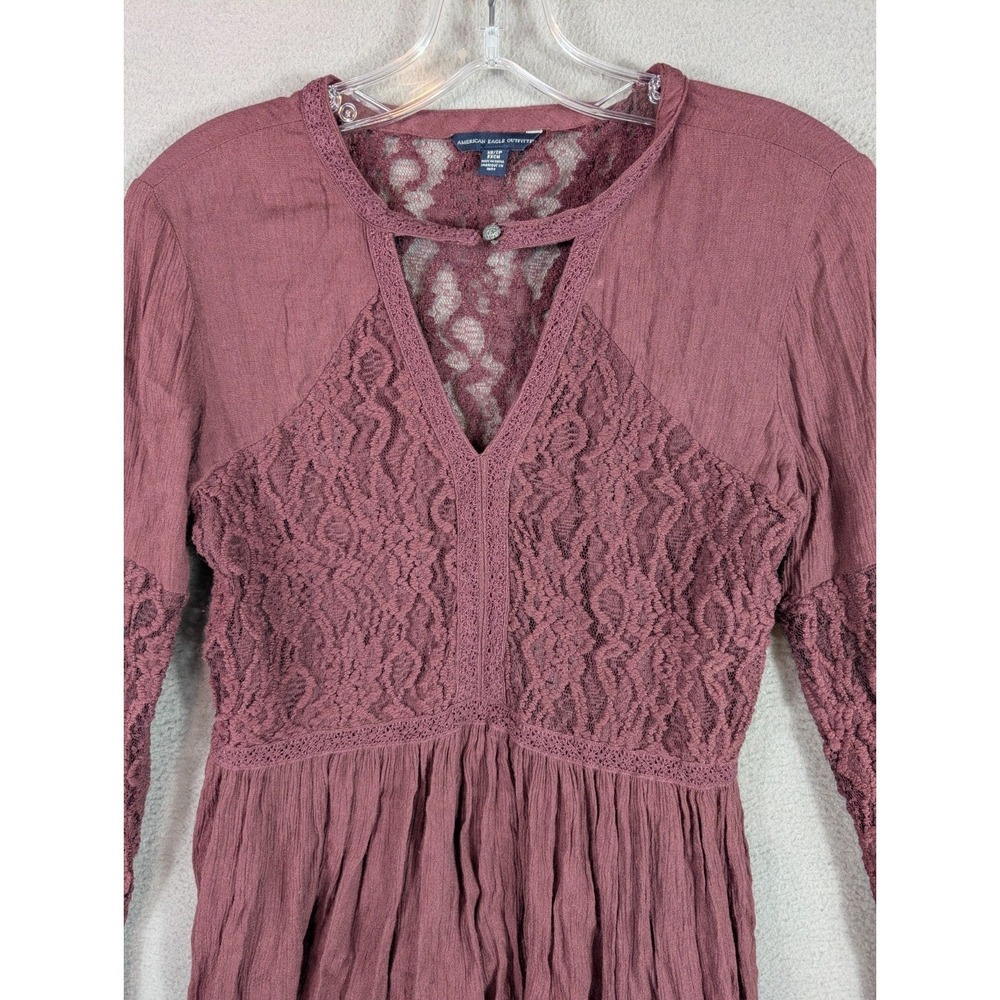American Eagle Outfitters Top Women's Size XS Long Sleeve Ruffled Fairy Lace - Picture 4 of 14